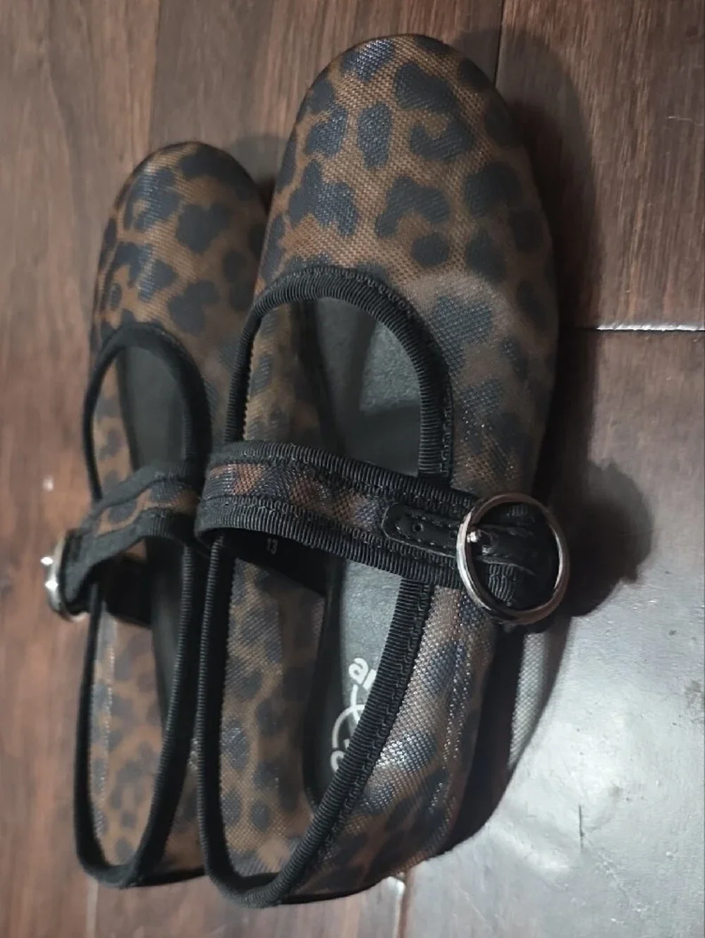 art class Girls' Leopard Mary Janes in Brown and Black